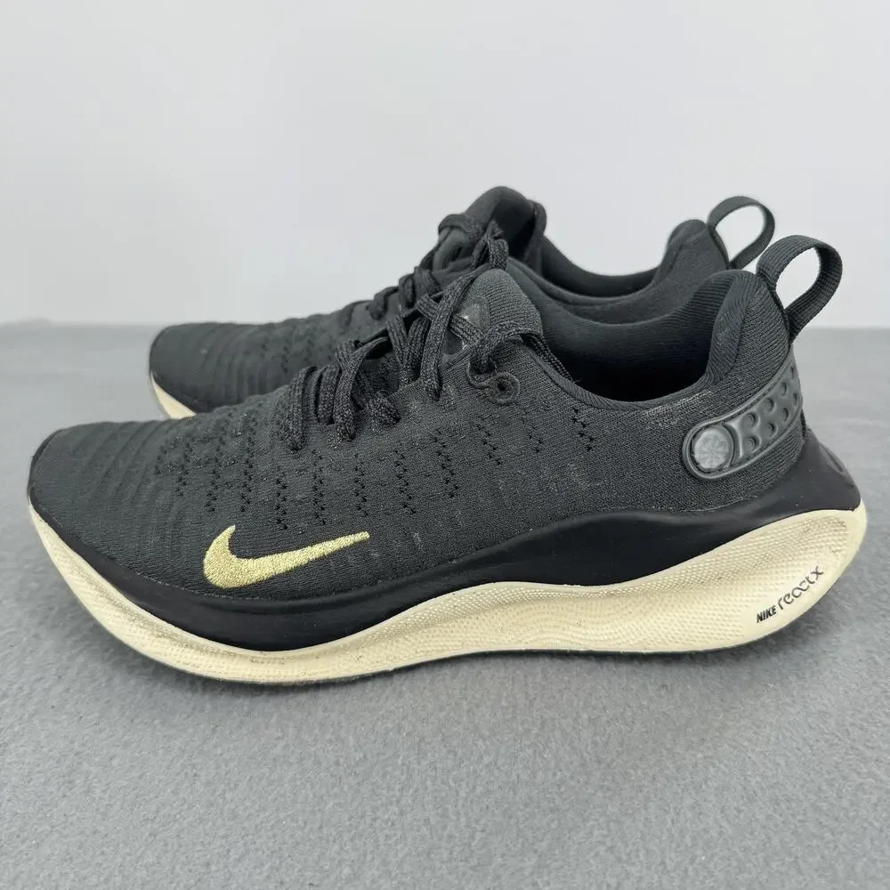 Nike ReactX Infinity Run 4 Womens 7 Black Gold Running Shoes DR2670-006